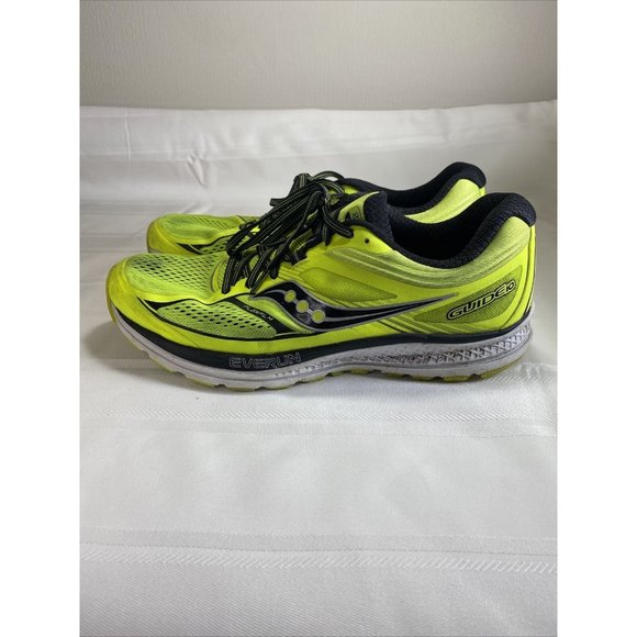 Saucony Mens Guide 10 S20350-3 Neon Yellow Running Shoes Lace Up Size 10.5